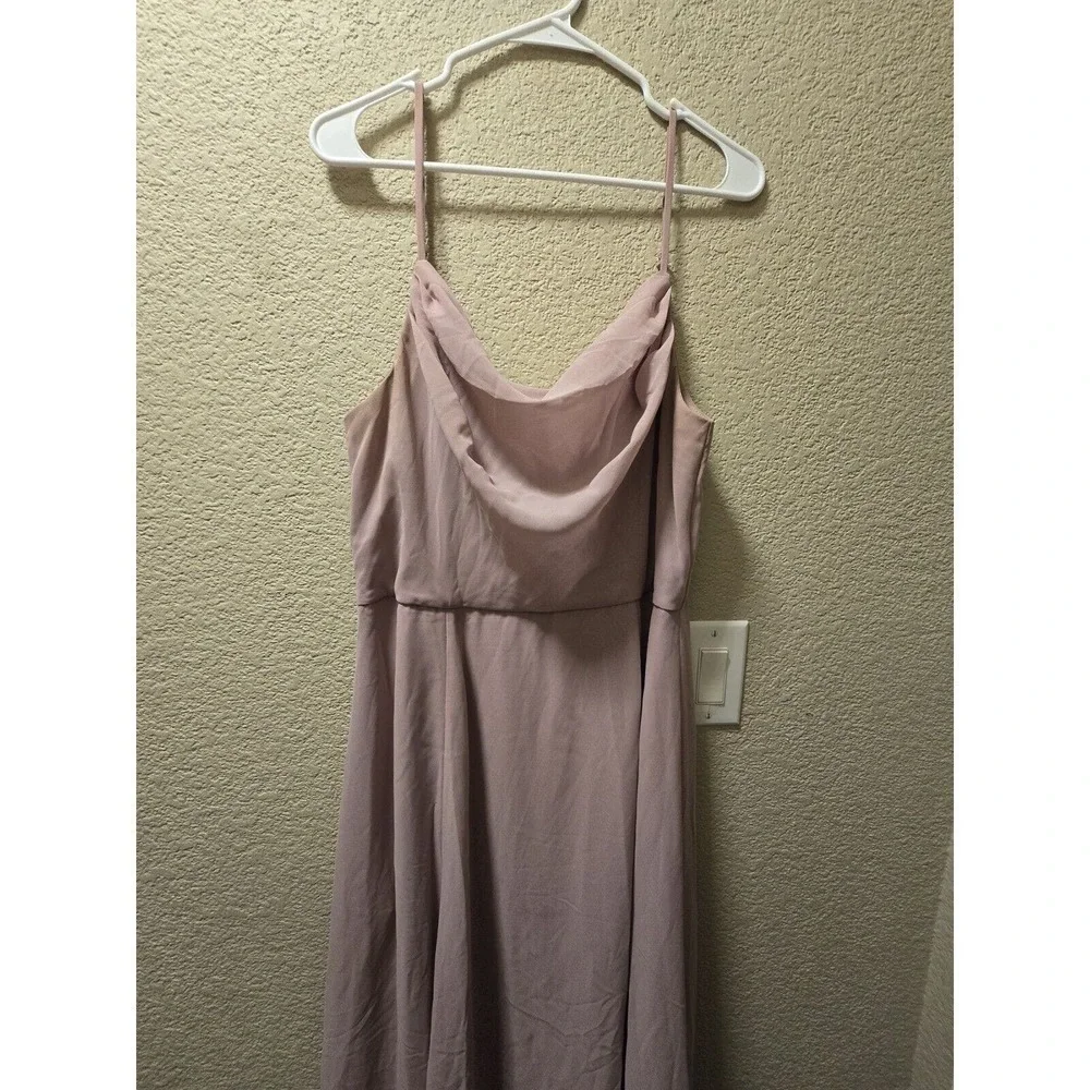 David's Bridal Celebrate DB Studio Chiffon Chianti Bridesmaids Dress SZ 14 - Picture 3 of 11
